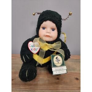 Vtg Geppeddo Cuddle Kids Bonnie Bumble Bee 🐝 Plush Porcelain Face with Tags